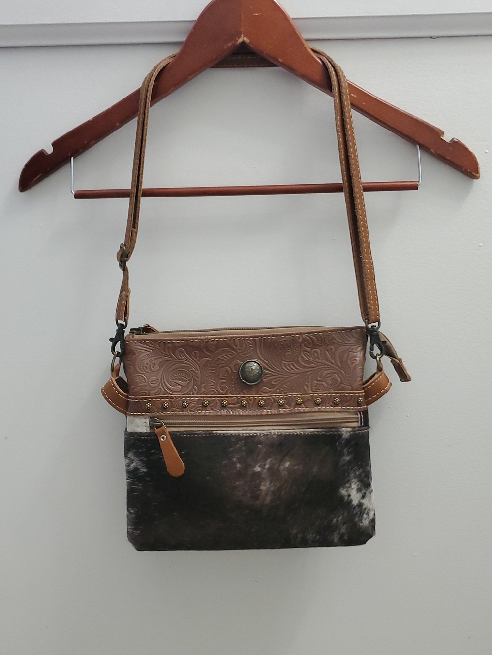Myra Bag Cotton Carve & Leather Crossbody Shoulder Strap